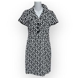 CLUB MONACO KATE SHIRTDRESS FLEUR DE LIS PRINT SHORT SLEEVE POLO DRESS SIZE 0